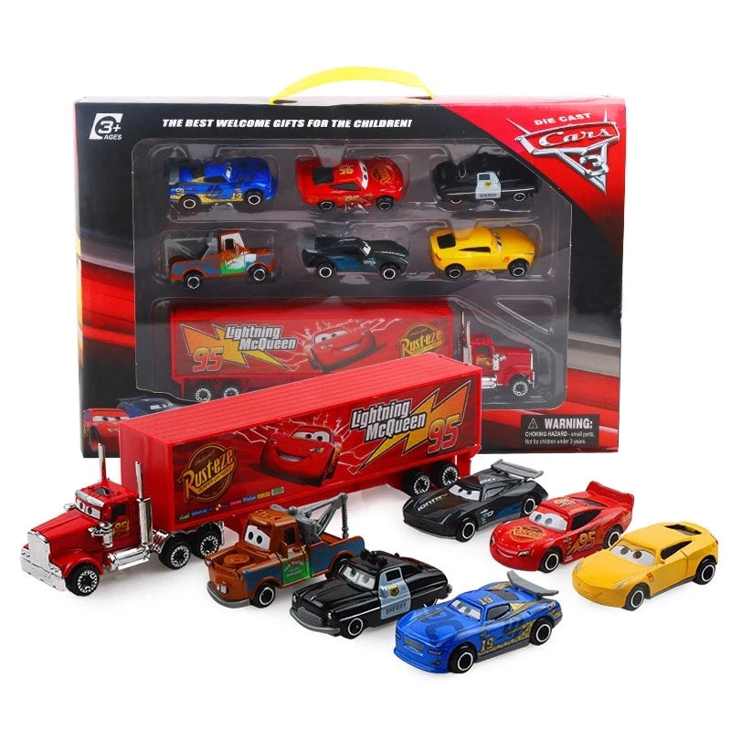 Disney Pixar Cars 3 Diecast Metal Toy Set - 7PCS Lightning McQueen & Jackson Storm Gift for Boys