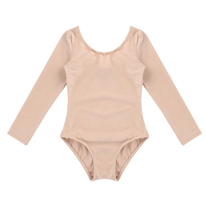 Soft, Durable Girls' Leotard - Long Sleeve, Polyamide, Elastane, Polyester, Dance Class