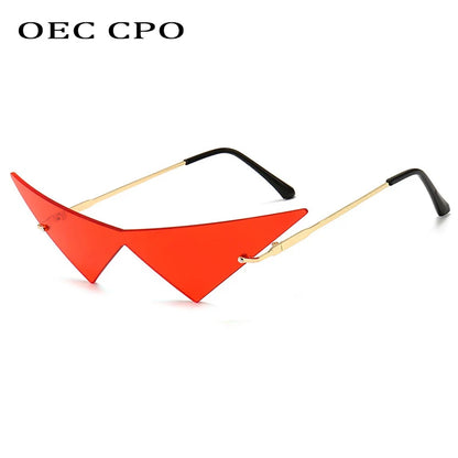 Cat Eye Sunglasses Rimless Oversized Triangle Frame Summer 2026 Trend UV400 Protection