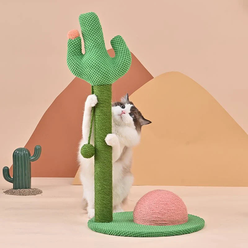 Albero per Gatti Stile Cactus Torre in Sisal Tre Piani Tiragraffi Condo per Gatti Autunno 2025 Posti Accoglienti Regalo