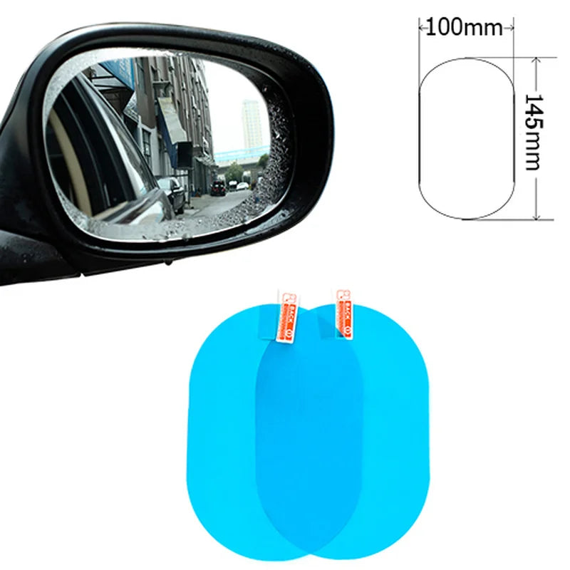 Waterproof Anti-Fog Rearview Mirror Film - 2 Pcs Car Accessories, Clear Protection for Safe Driving