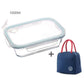 Microwavable Glass Bento Lunch Box with Thermal Bag - Leak-Proof Meal Prep Container