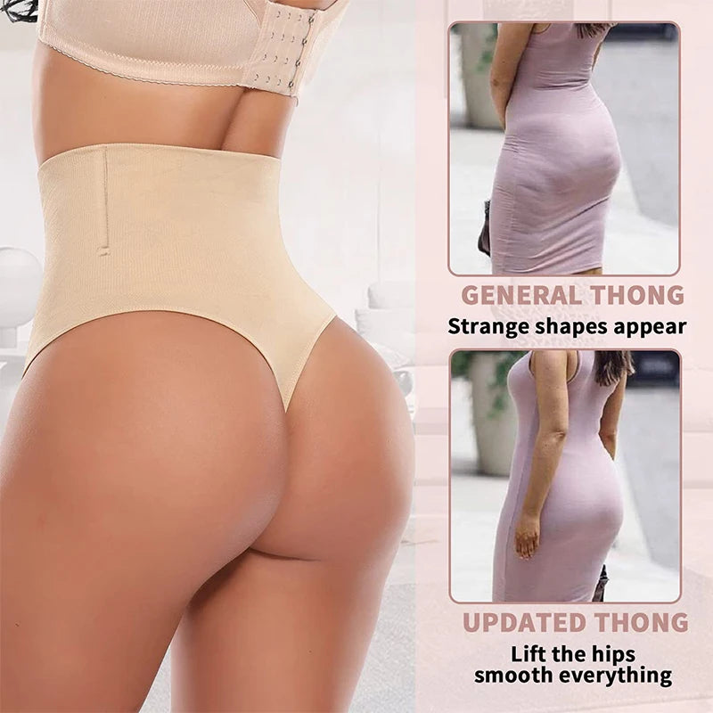 High Waist Tummy Control Thong Shapewear with Butt Lifter and Steel Bones for a Smooth Silhouette 3