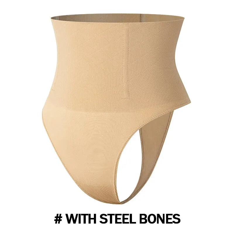 High Waist Tummy Control Thong Shapewear with Butt Lifter and Steel Bones for a Smooth Silhouette 7
