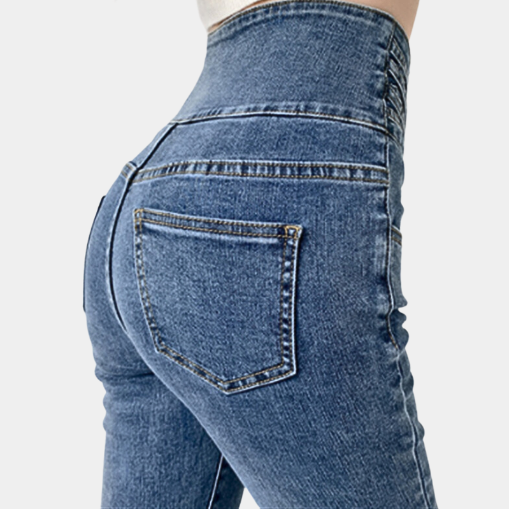 Hochtaillierte, figurbetonte Damenjeans – klassisch, robust, für den Alltag 6