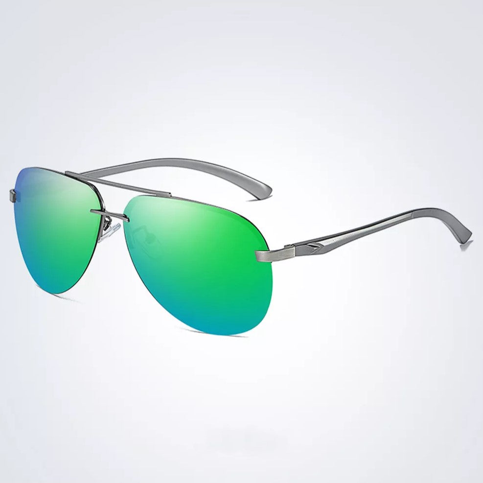 Hochwertige polarisierte Sonnenbrille für Herren und Damen – metallischer Rahmen, verspiegelte Gläser, ideal für den Sommer 1