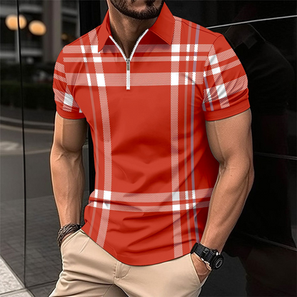 Hochwertiges Herren Polo Shirt – kariertes Design, Baumwolle, für den Alltag 1
