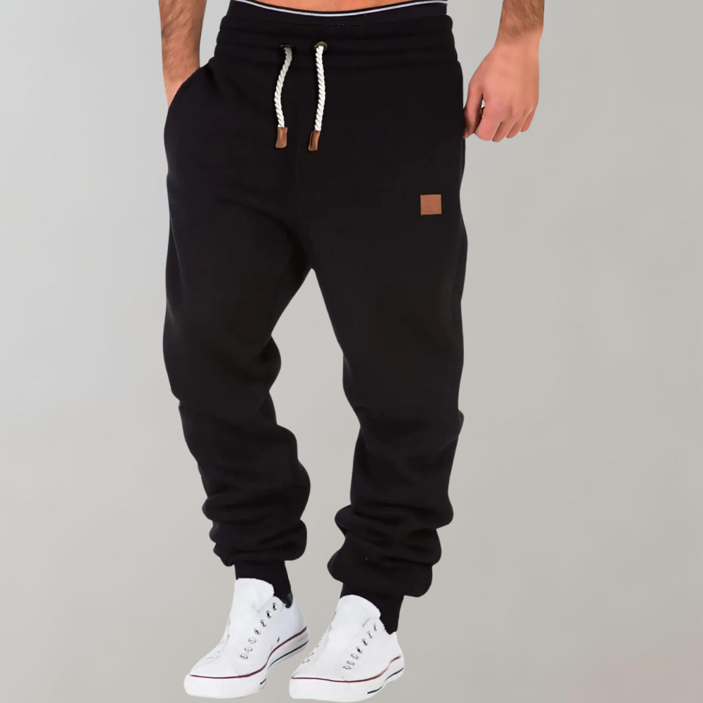 Men's Jogging Pants with Adjustable Waist, Comfortable Cotton Track Pants for Active Lifestyle in Navy, Gray, Green, Black-2