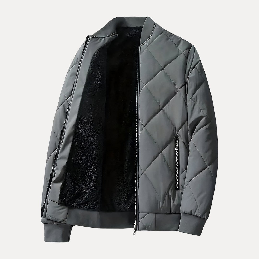 Insulating Men's Bomber Jacket - Quilted Cotton Padded