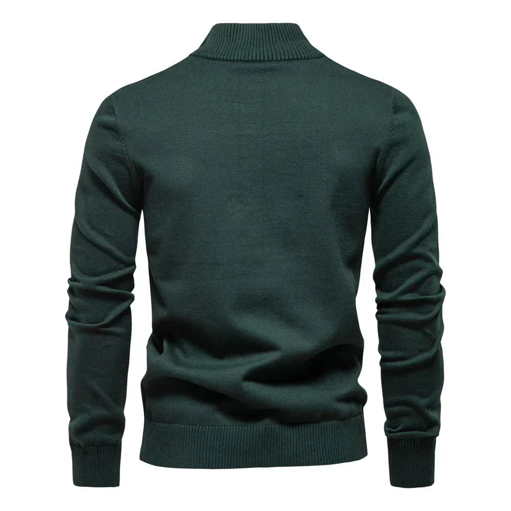 Fitted Classic Men's Half Zip Sweater - Slim Knit, Everyday