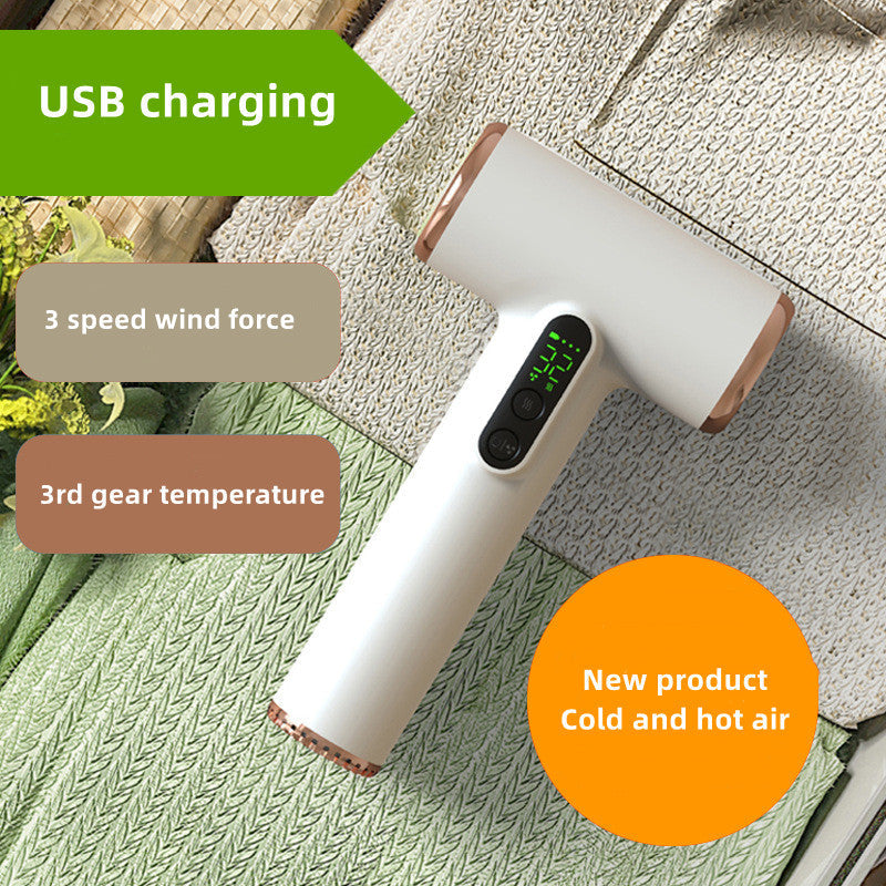 Secador de pelo inalámbrico recargable por USB Secador de pelo de viaje 30000 RPM secado rápido portátil con pantalla de batería