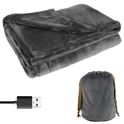 Coperta Elettrica Riscaldata Senza Fili USB Alimentata Morbida Plaid in Flanella 63x33 Pollici Accogliente Inverno Regalo 2025