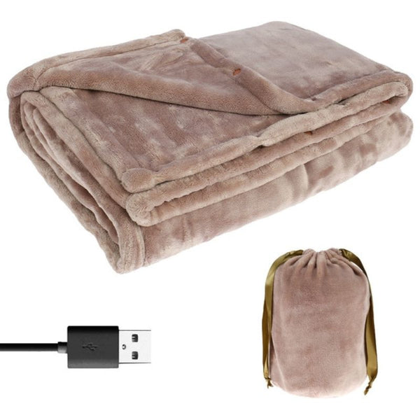 Coperta Elettrica Riscaldata Senza Fili USB Alimentata Morbida Plaid in Flanella 63x33 Pollici Accogliente Inverno Regalo 2025