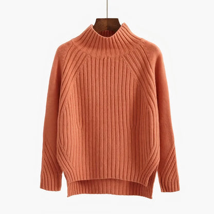 Warmer Damen-Rollkragenpullover – Lässiger, gerippter Strick für den Herbst
