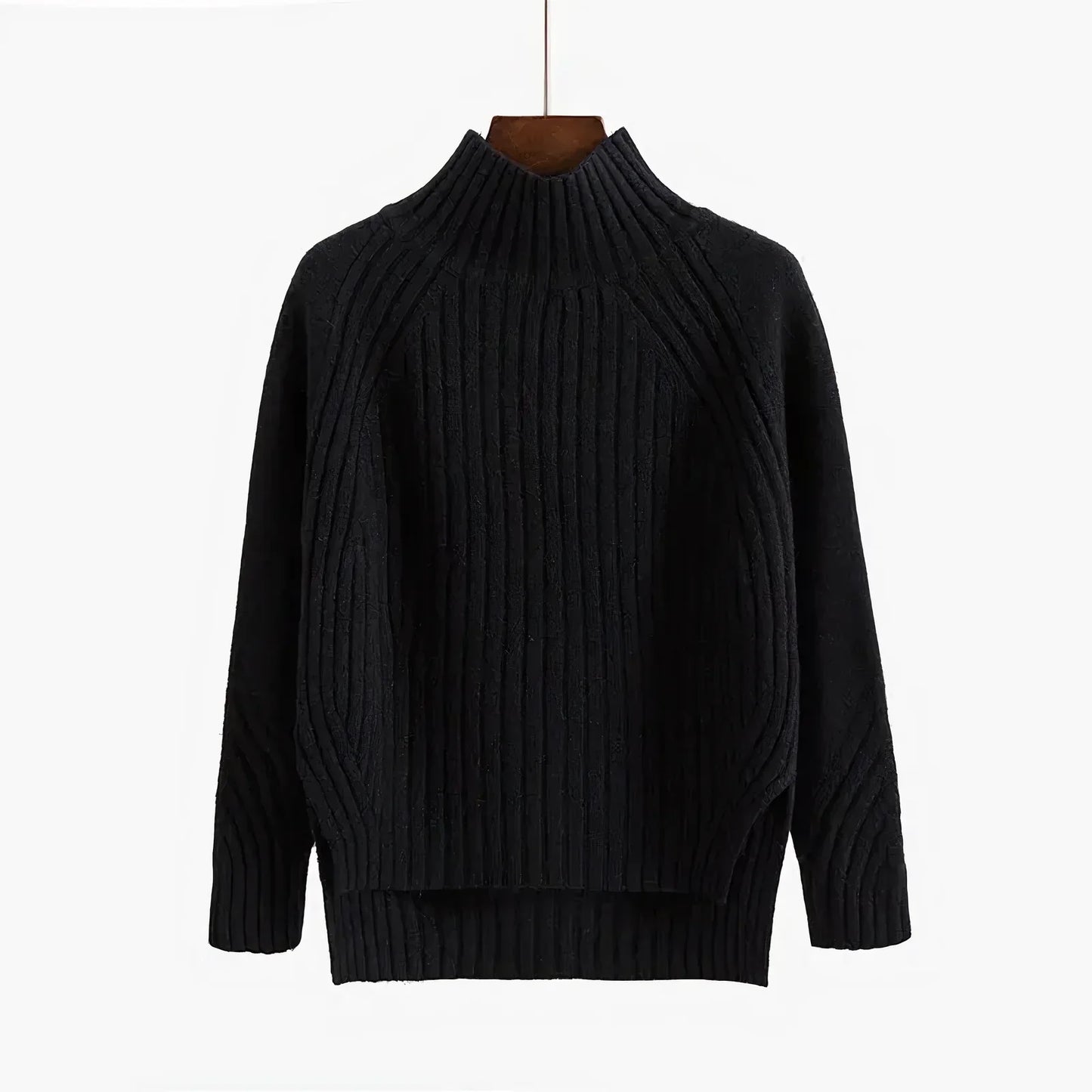 Warmer Damen-Rollkragenpullover – Lässiger, gerippter Strick für den Herbst