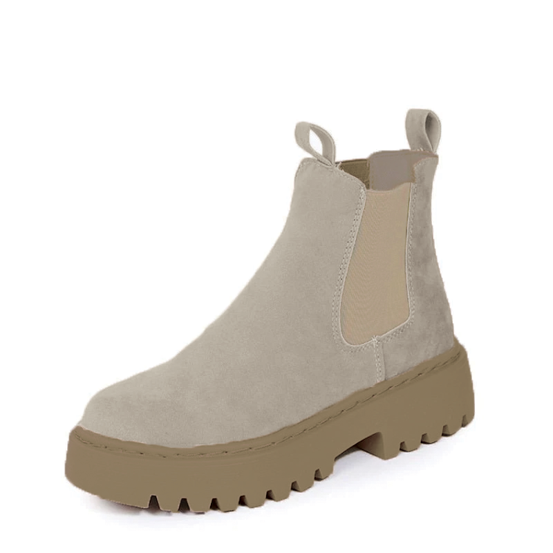 Warm Cozy Women Ankle Boots - Chunky Suede, For Winter