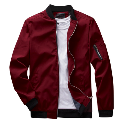 Lightweight Mens Bomber Jacket - Waist Length, Cotton Blend