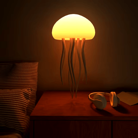 LED Jellyfish Lamp – Color-Changing RGB Voice-Activated Night Light