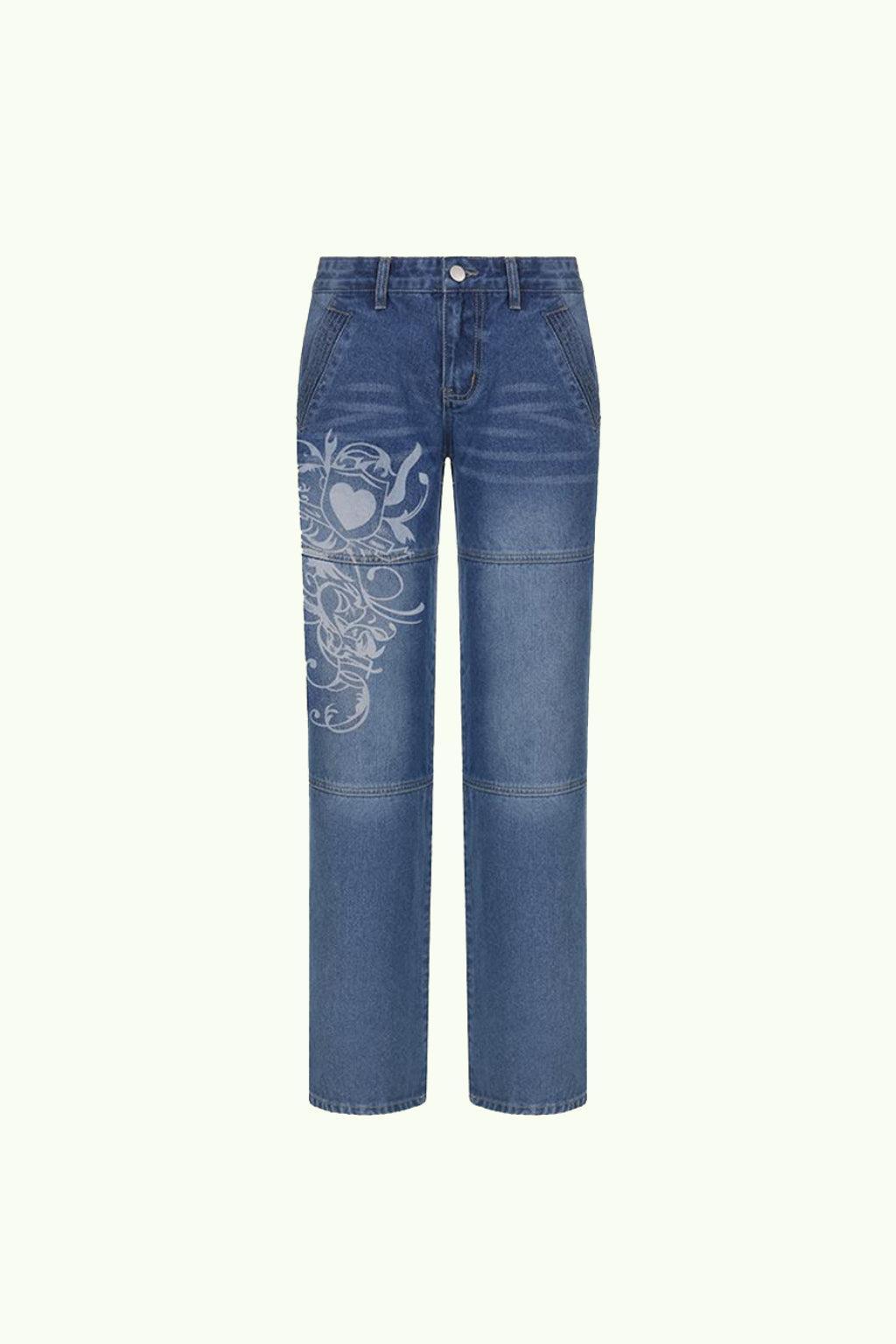 Women's Baggy Low Rise Jeans, Y2K Vintage Denim with Comfortable Fit, Casual Style, Multiple Washes Available-2
