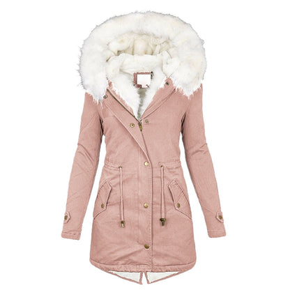 Warm Women’s Parka - Mid Thigh Tailored, Faux Fur, Winter