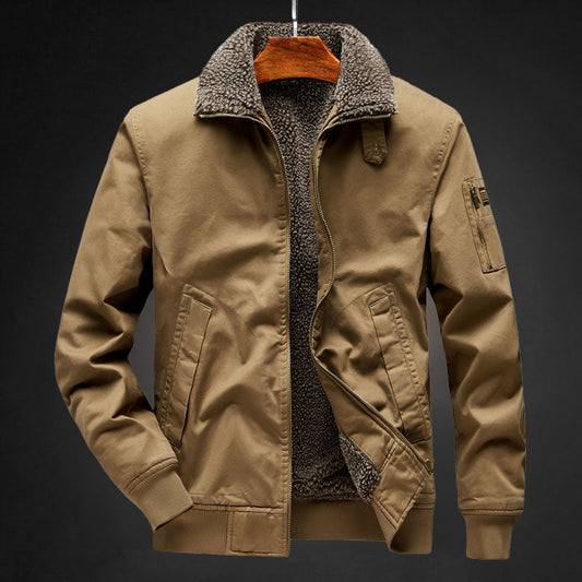 Insulating Men's Bomber Jacket - Sherpa Lined, For Winter