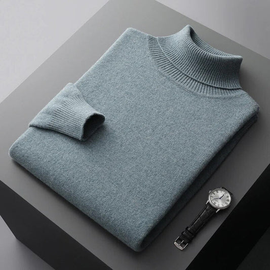 Soft Classic Men's Turtleneck Sweater - Cashmere, Warm Wear
