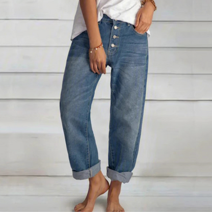 Variant image for Stylish Women's Denim Pants with Unique Design and Comfortable Fit in Classic Blue, Available in Sizes S-3XL-1