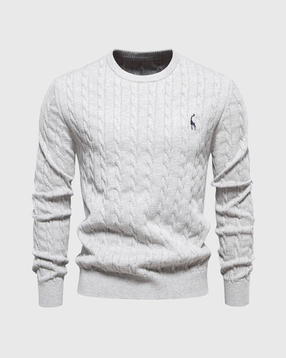 Soft Timeless Men's Cable Knit Sweater - Crewneck, Cotton