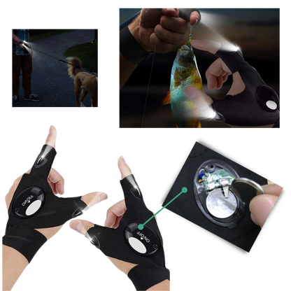 LED Gloves With Waterproof Lights - Battery Powered, Comfortable for Camping and Repairs