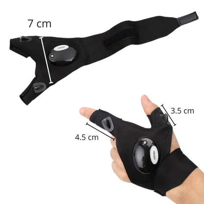 LED Gloves With Waterproof Lights - Battery Powered, Comfortable for Camping and Repairs