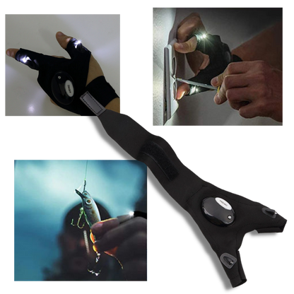 LED Gloves With Waterproof Lights - Battery Powered, Comfortable for Camping and Repairs