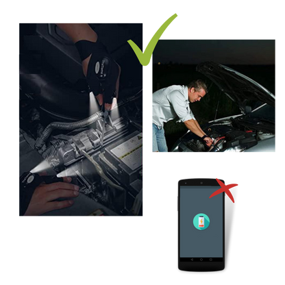 LED Gloves With Waterproof Lights - Battery Powered, Comfortable for Camping and Repairs