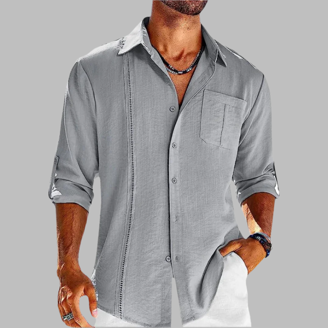 Variant image for Smart-Casual Men's Shirt in Breathable Cotton, Lightweight Fabric, Casual Cut, Versatile for Office and Outings-1