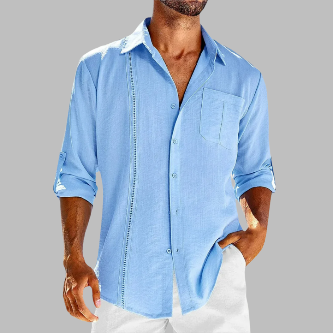Smart-Casual Men's Shirt in Breathable Cotton, Lightweight Fabric, Casual Cut, Versatile for Office and Outings-3