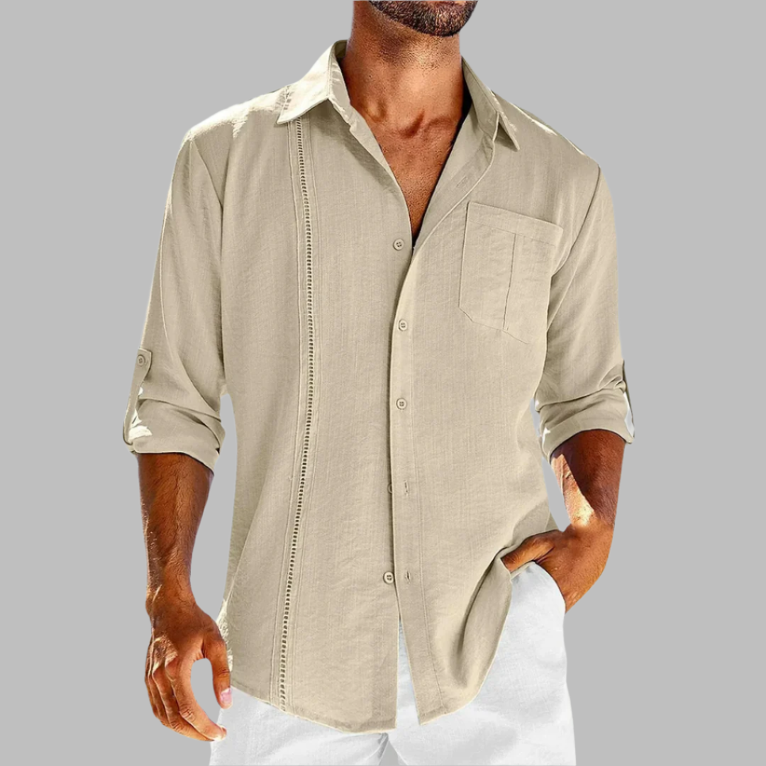 Smart-Casual Men's Shirt in Breathable Cotton, Lightweight Fabric, Casual Cut, Versatile for Office and Outings-4
