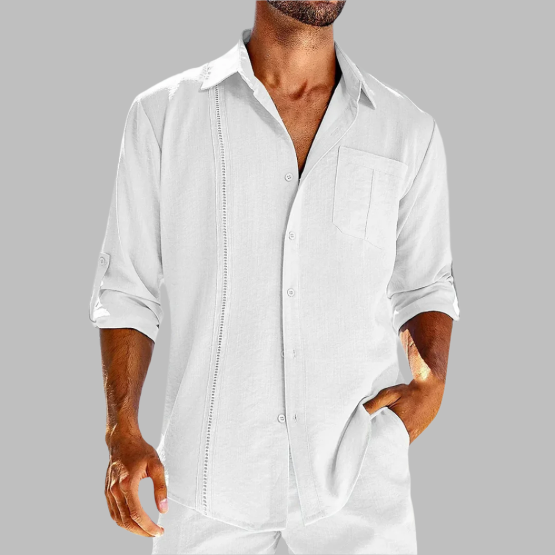 Smart-Casual Men's Shirt in Breathable Cotton, Lightweight Fabric, Casual Cut, Versatile for Office and Outings-5