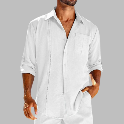 Smart-Casual Men's Shirt in Breathable Cotton, Lightweight Fabric, Casual Cut, Versatile for Office and Outings-5
