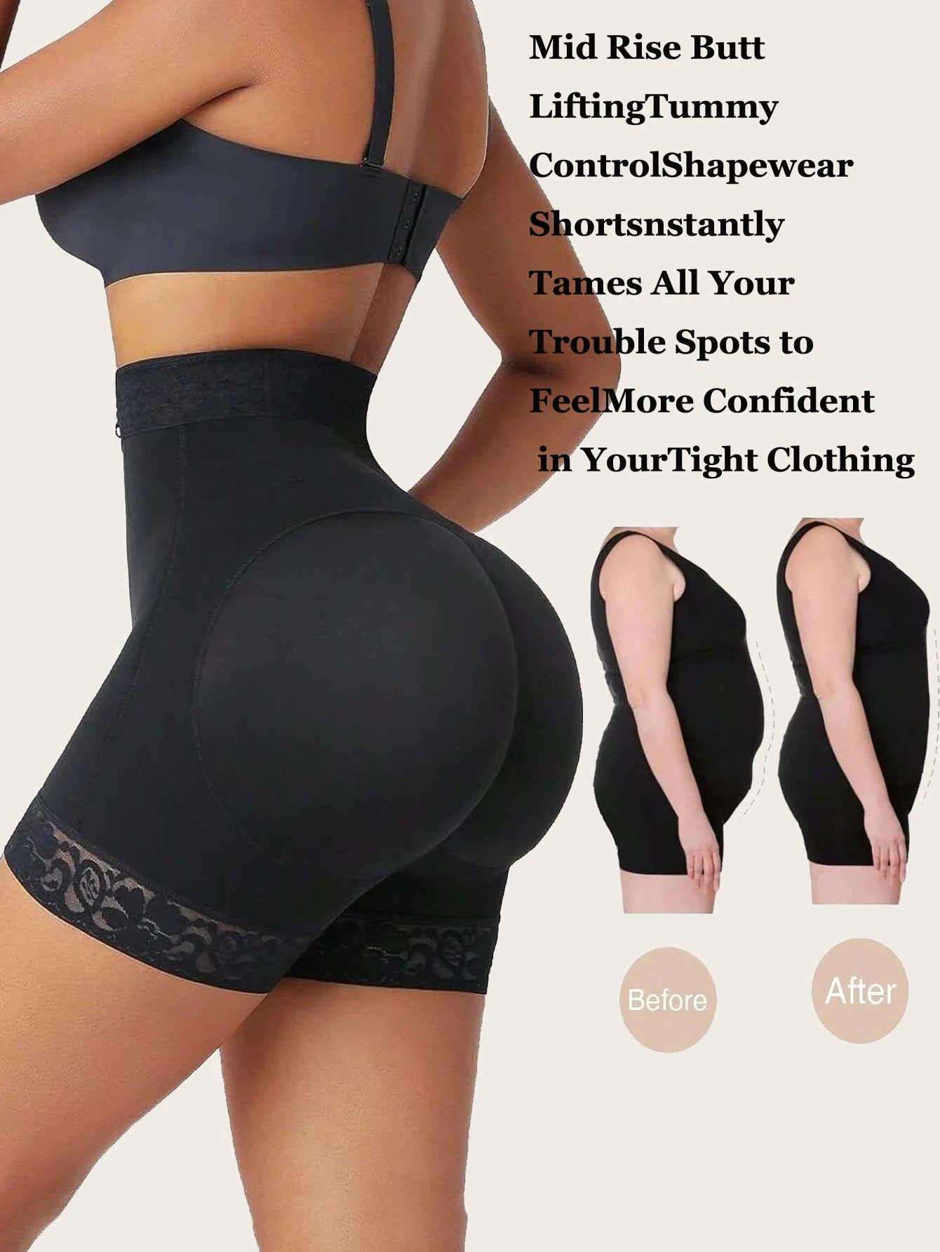 Lace Trim Sculpting Panties with Butt Lifting Design for Comfort and Breathability 4