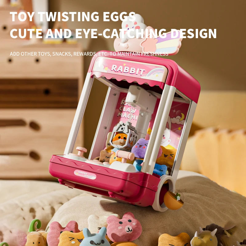 Doll Claw Machine with Lights & Music - Fun Toy for Parties, Dual Power Mode, Drawer Design