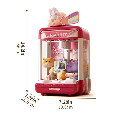 Doll Claw Machine with Lights & Music - Fun Toy for Parties, Dual Power Mode, Drawer Design