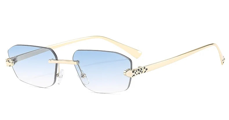 Leichte Damen Sonnenbrille – rahmenloses polygonales Design, Kunststoff, für den Sommer 10