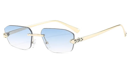 Leichte Damen Sonnenbrille – rahmenloses polygonales Design, Kunststoff, für den Sommer 10