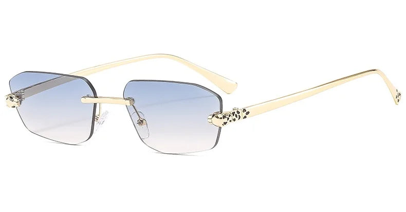 Leichte Damen Sonnenbrille – rahmenloses polygonales Design, Kunststoff, für den Sommer 7