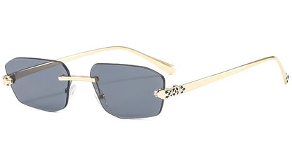 Leichte Damen Sonnenbrille – rahmenloses polygonales Design, Kunststoff, für den Sommer 9