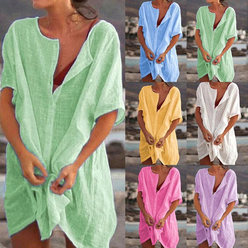 Leichte Damenbluse – lockerer Schnitt, Leinen-Viskose-Mix, für Büro und Freizeit 1