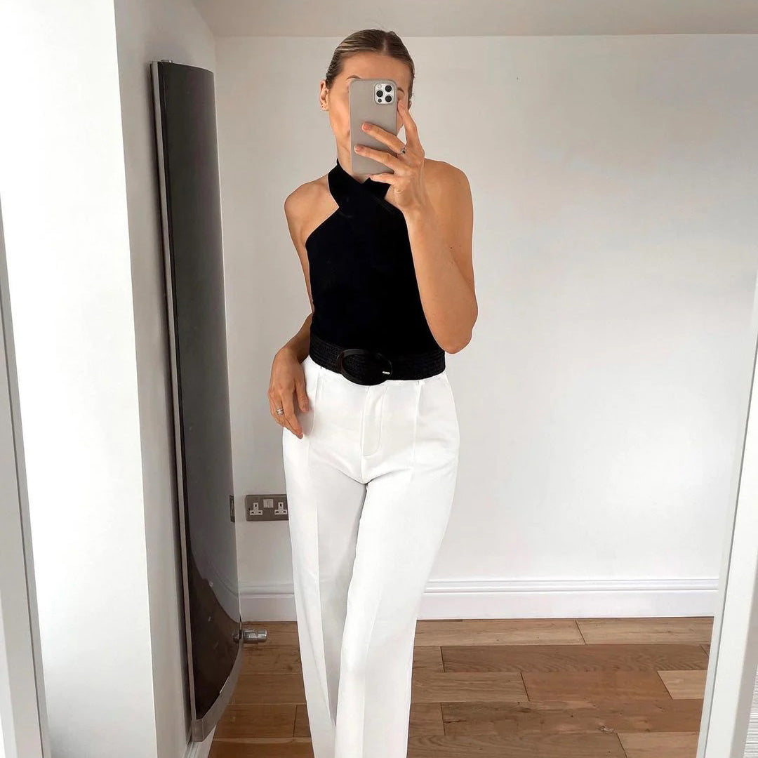 Leichtes Damen Crop Top – gekreuzte Träger, Polyester, für Sommerveranstaltungen 1