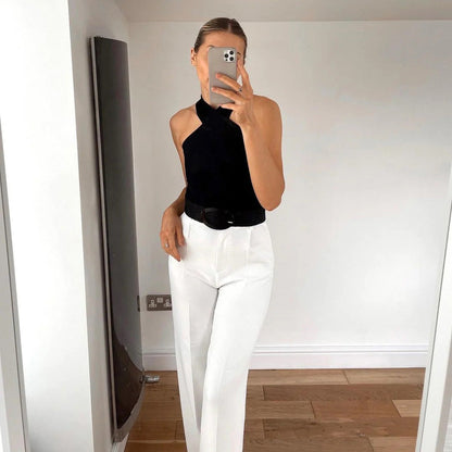 Leichtes Damen Crop Top – gekreuzte Träger, Polyester, für Sommerveranstaltungen 1