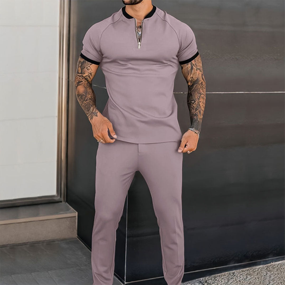 Leichtes & vielseitiges Herren-Casual-Set – Slim-Fit Design, Polyester, für den Sommer 2