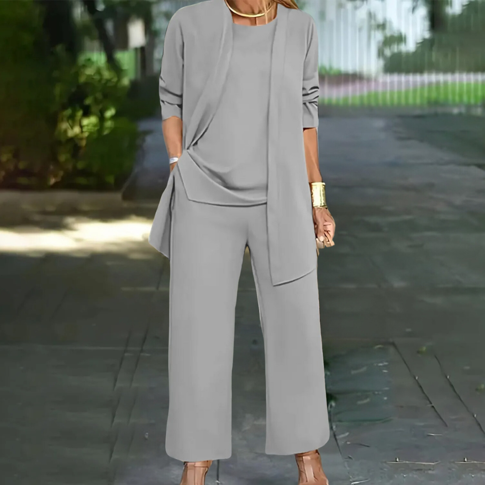 Leichtes und vielseitiges Damen Set – elegante Bluse, Hose und Cardigan, atmungsaktiv, für Sommer 5