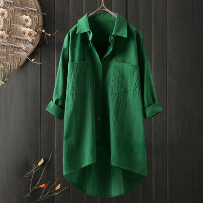 Elegant Loose Fit Button Down Shirt for Women - Stylish Blouse for Work and Casual Wear